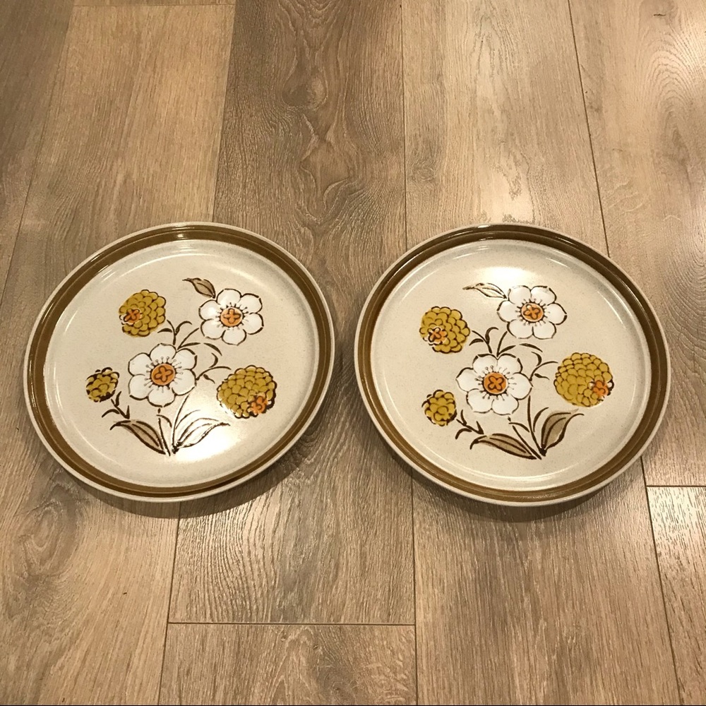 Large vintage floral plates